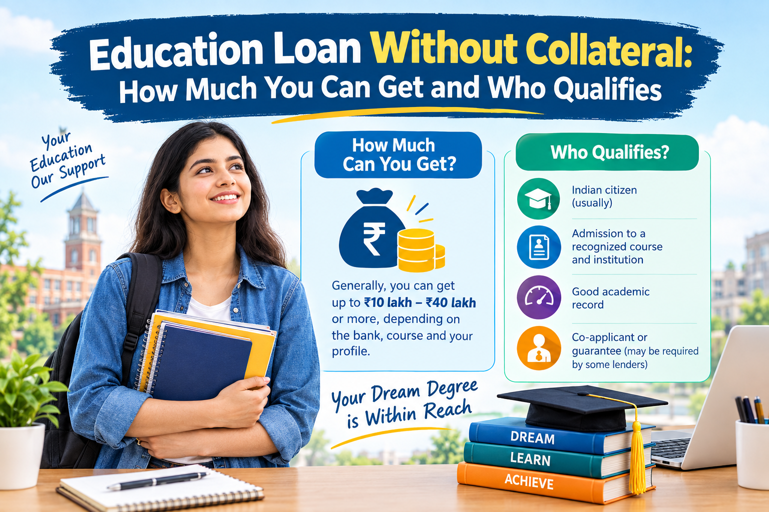Education Loan Without Collateral: How Much You Can Get and Who Qualifies